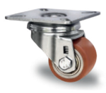 Koło skrętne fi 35mm,piasta metalowa,bieżnia poliuretanowa,mocowane płytka